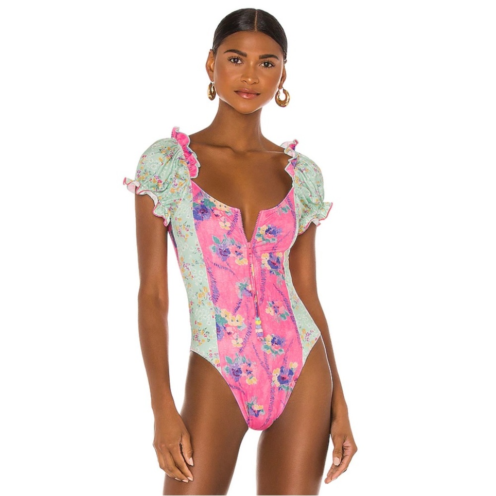 Loveshackfancy women’s Fantasia one piece swimsuit size M in color watermelon
